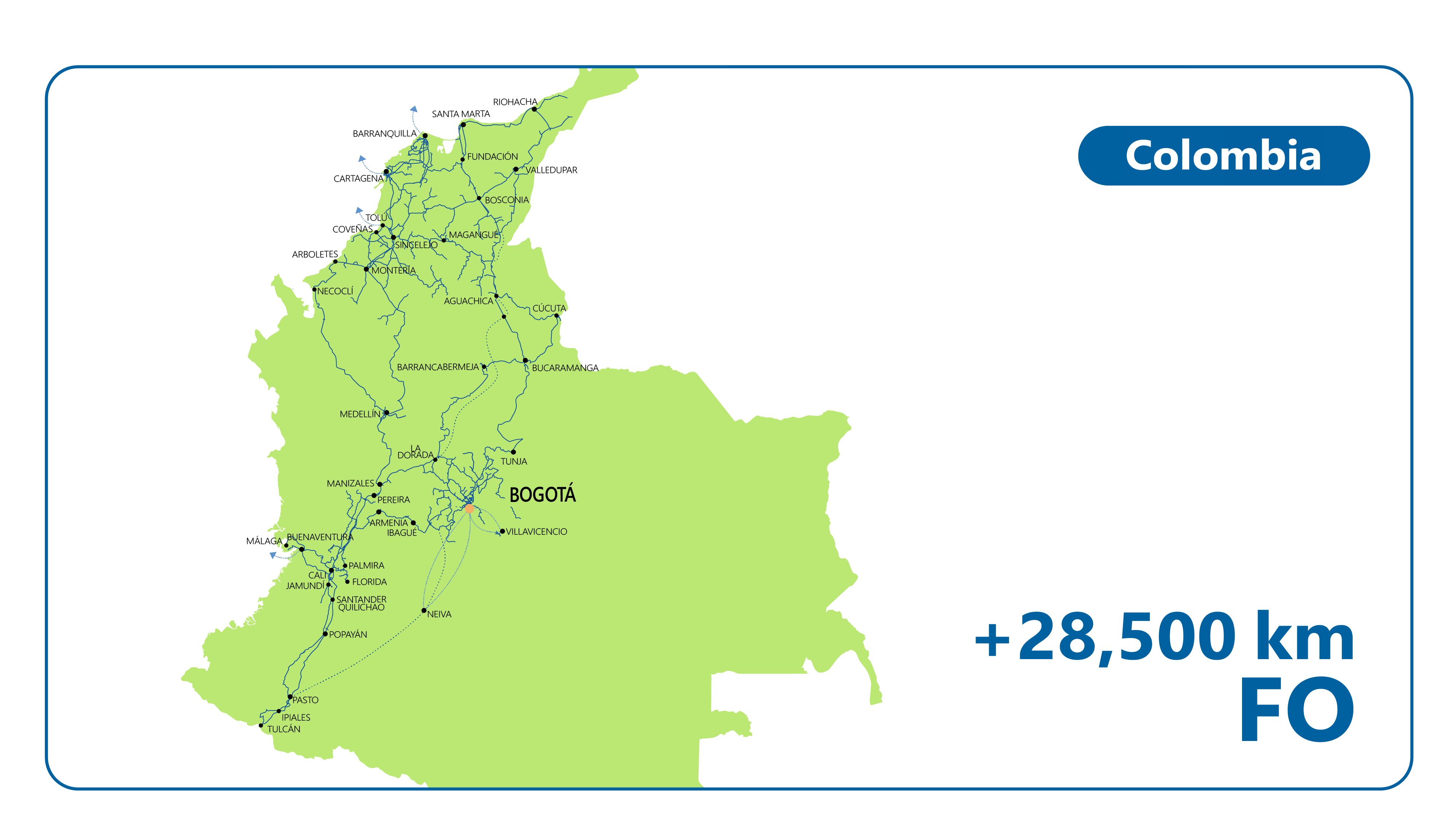 Mapa Colombia Red Ufinet