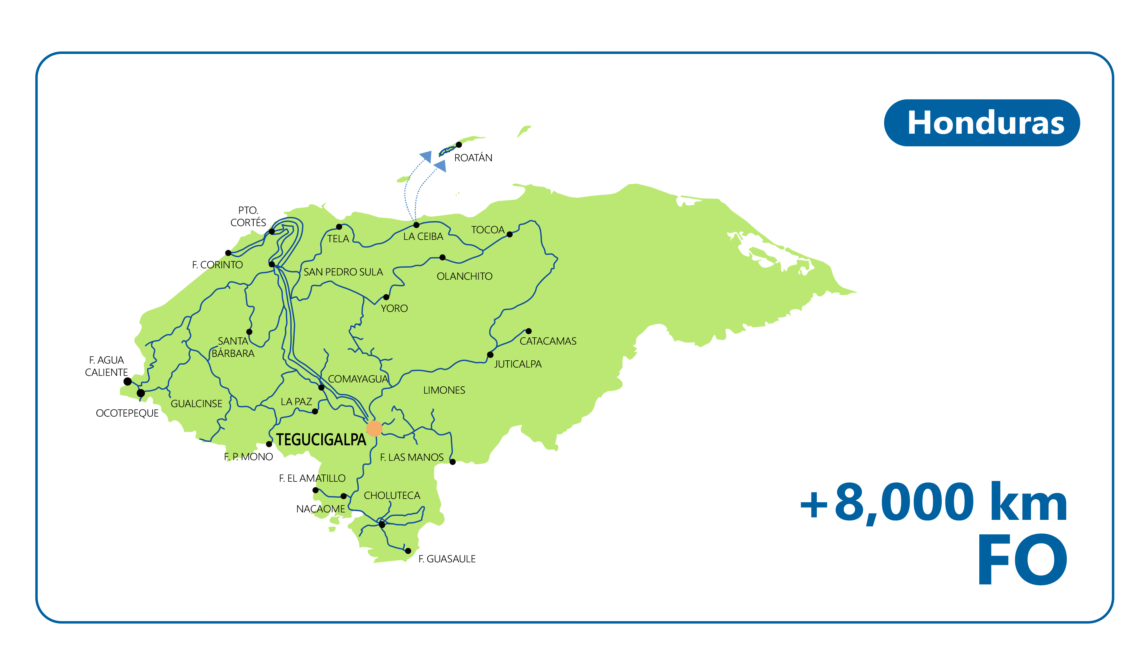 Mapa Red Hondura UFINET