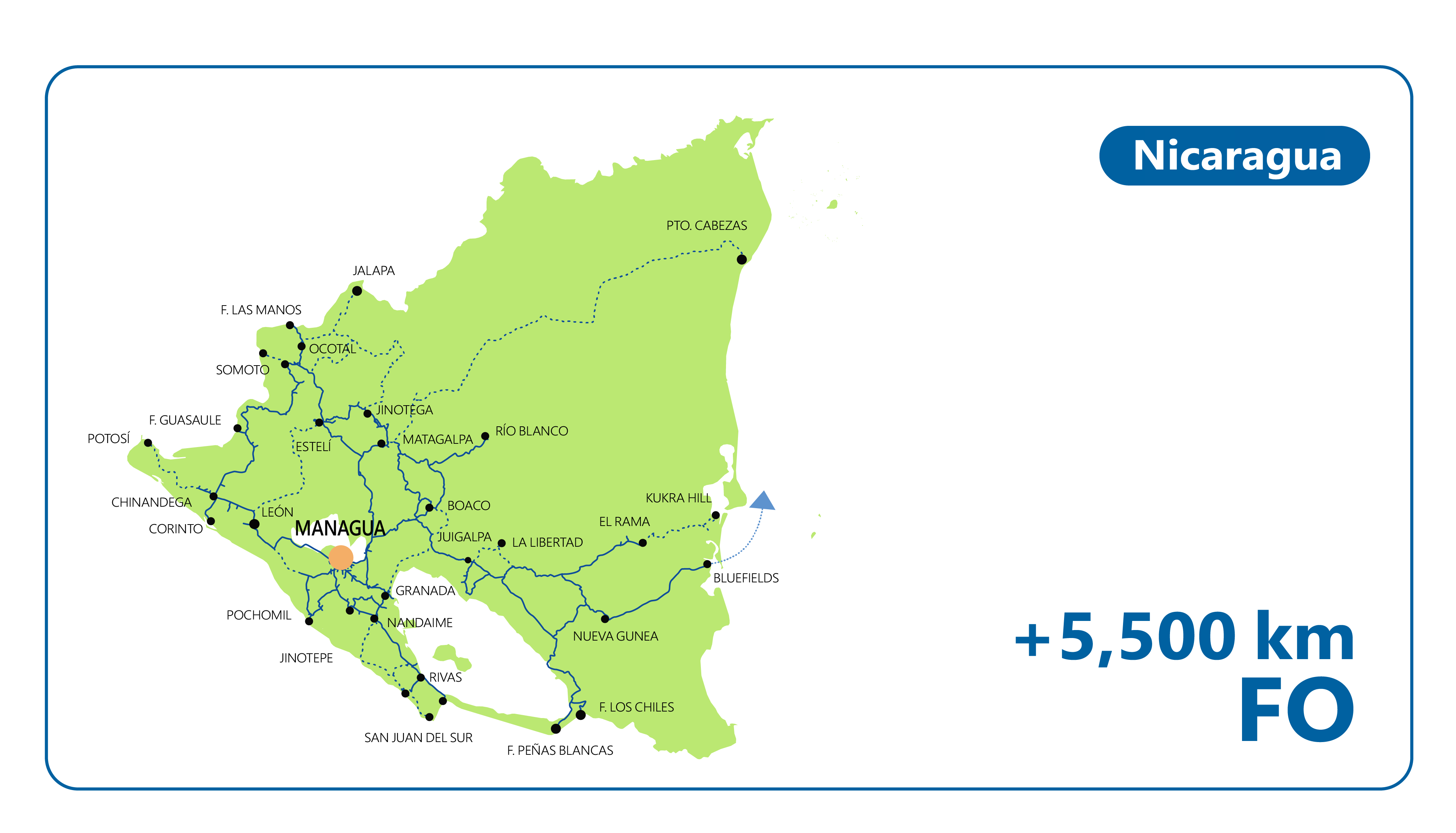 Mapa Red Nicaragua UFINET