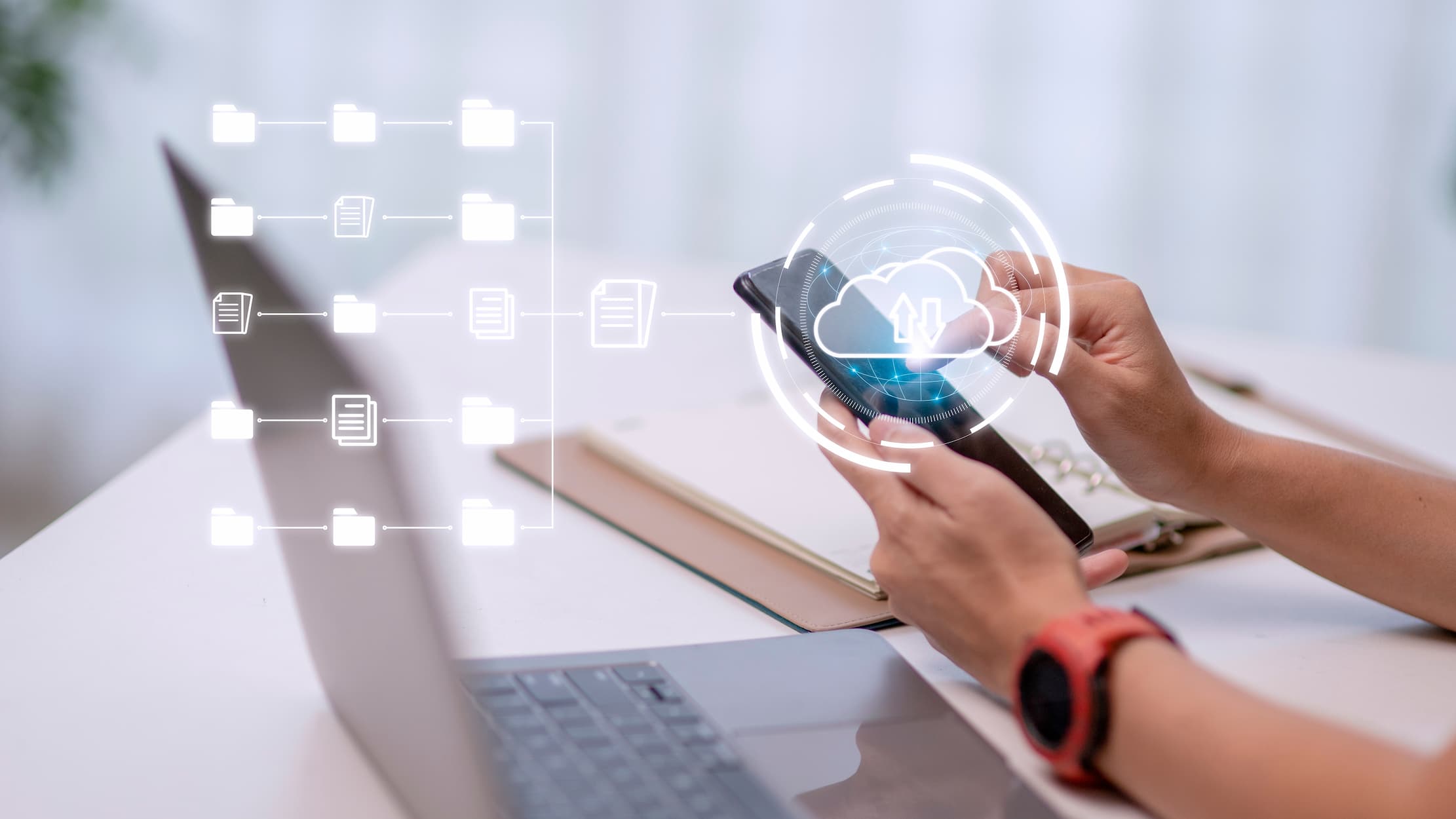 Gestión inteligente de archivos y datos en la nube para un acceso seguro y flexible desde cualquier dispositivo con Cloud connectivity.