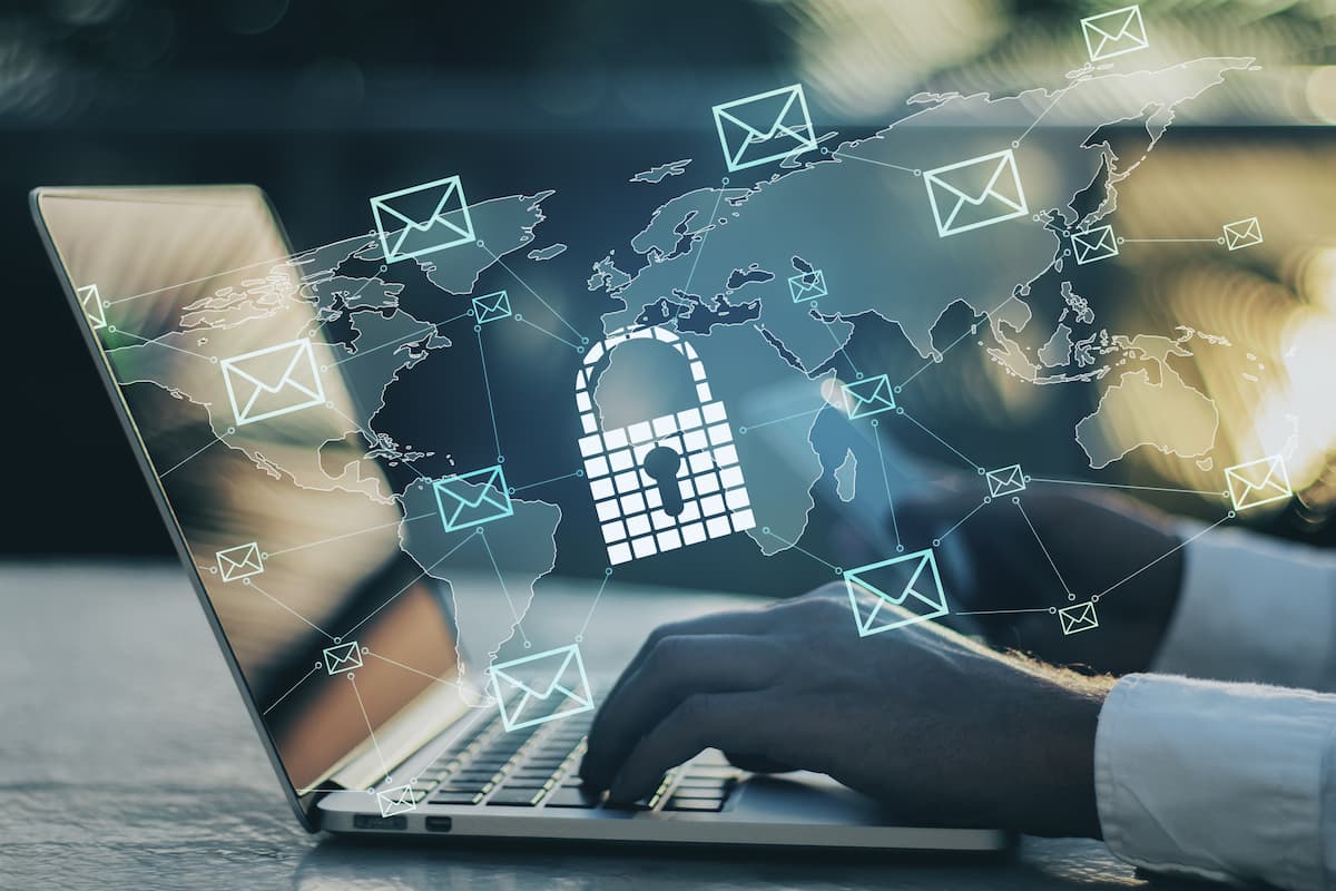 Infographic illustrating strategies to protect businesses from phishing and cyber attacks, featuring tips and best practices.